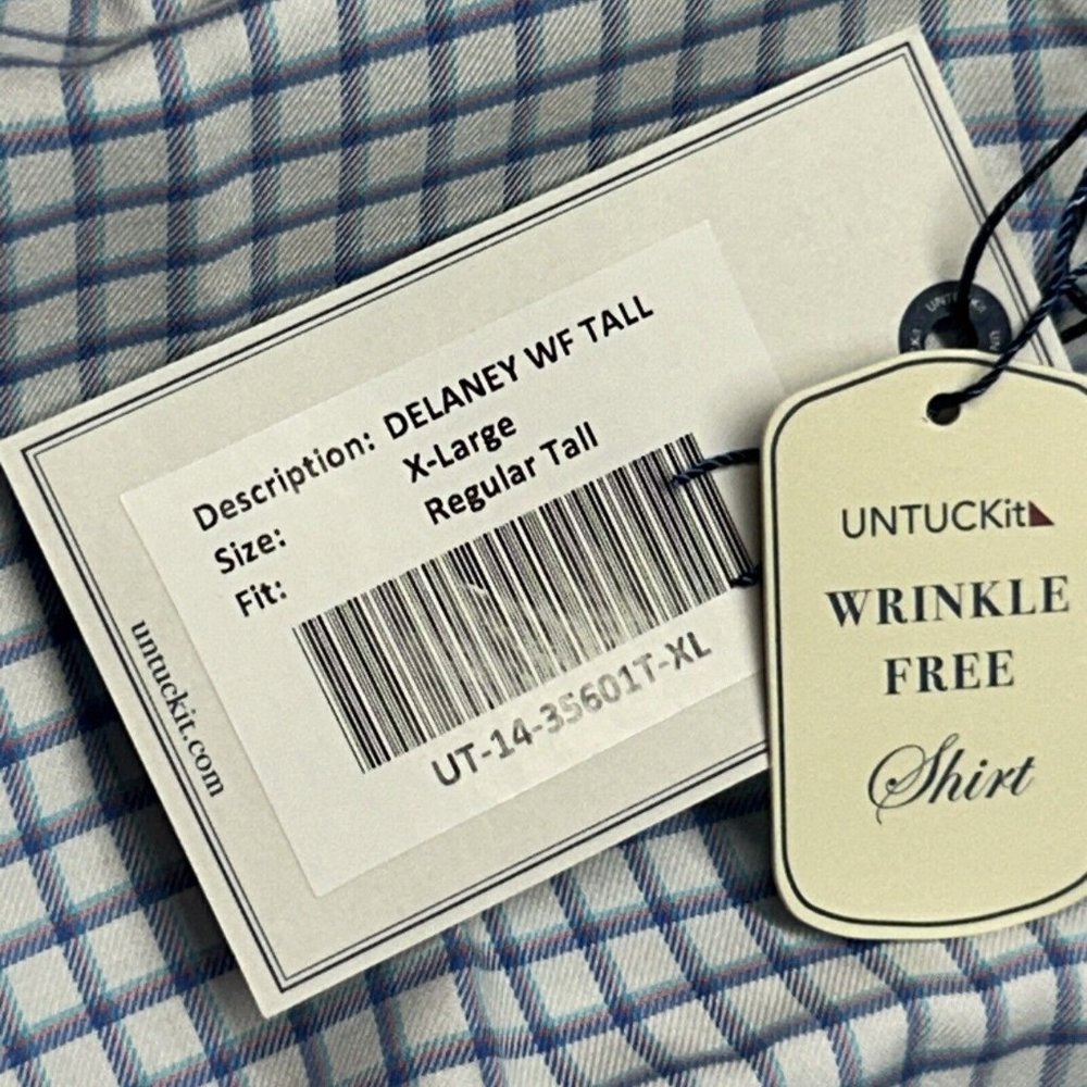 UNTUCKit Delaney WF Shirt Mens XLT Tall Regular Multicolor Check Button Up New - Picture 9 of 10